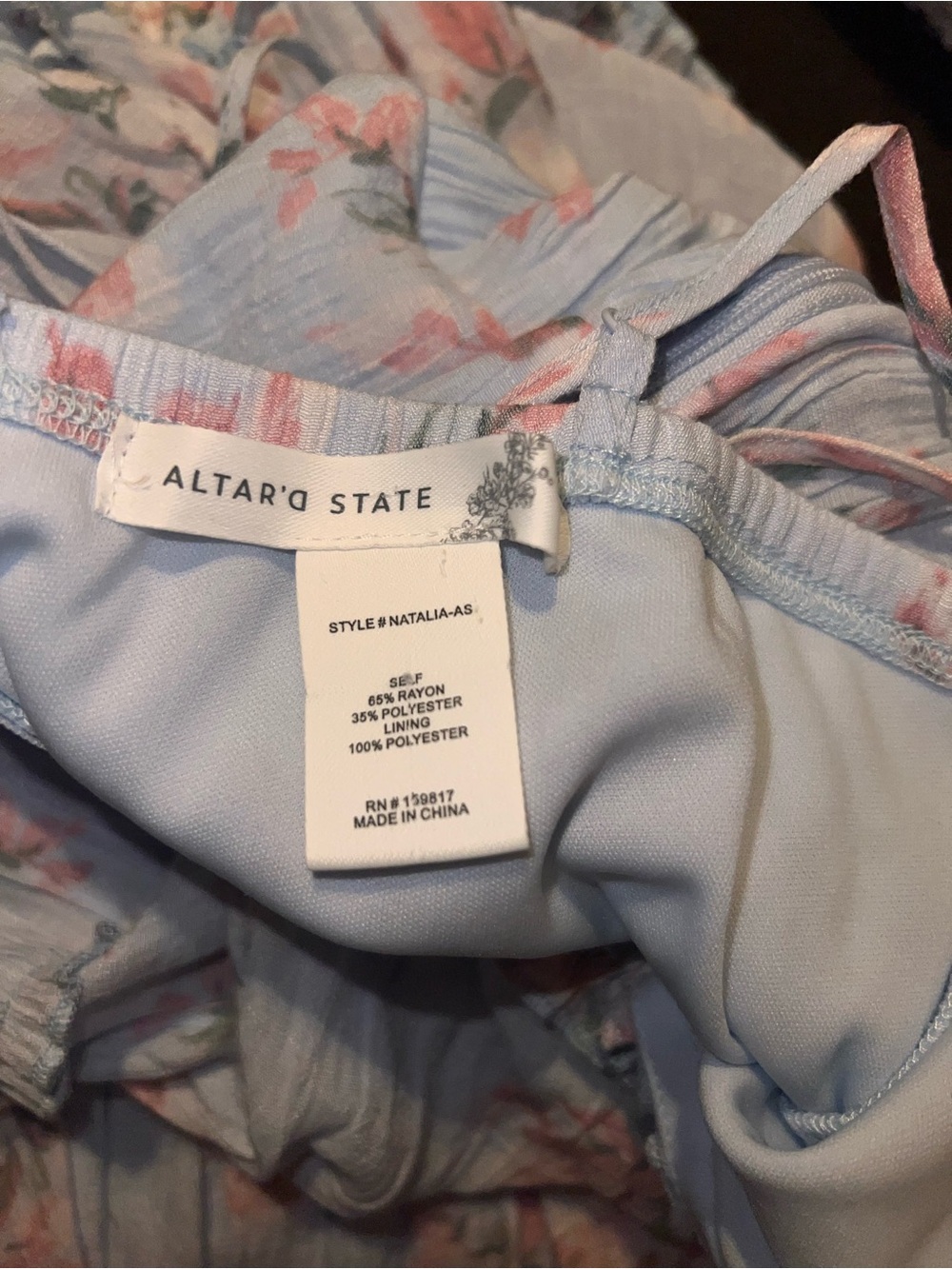 Altar'd State Light Blue Floral Ruffled Maxi Dress - Picture 6 of 7